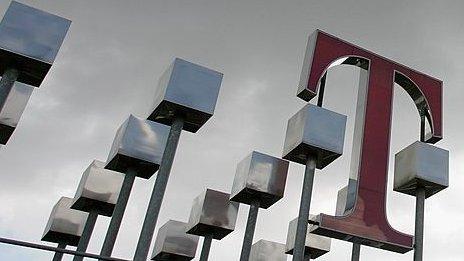 Deutsche Telekom logo in dark cloud