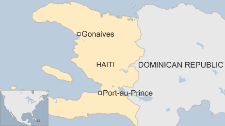 Map shows the location of the Haitian city of Gonaives