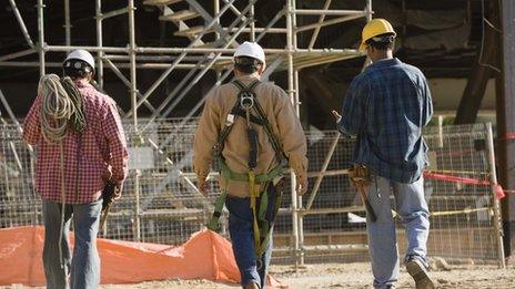 Construction workers on a site