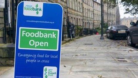 Food bank sign