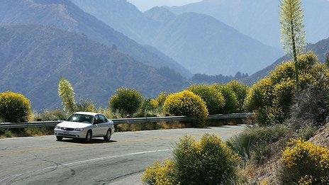 car on mountain road