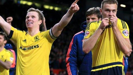 Middlesbrough players celebrate