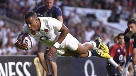 Anthony Watson scores for England