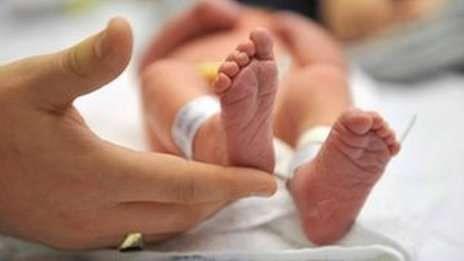 Newborn baby's feet