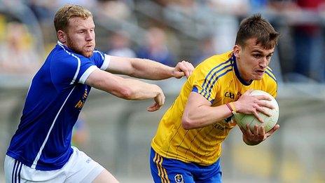 Rory Dunne and Enda Smith in action at Breffni Park