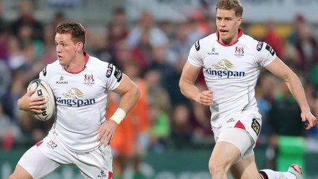 Wing Craig Gilroy (left) signs a two-year contract extension at Ulster