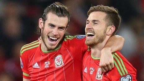 Gareth Bale (left) with Aaron Ramsey