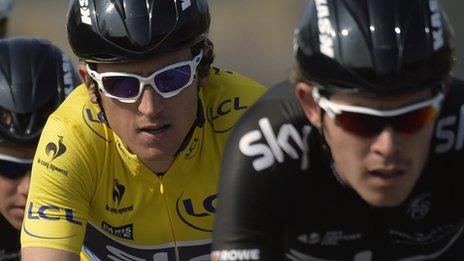 Geraint Thomas (left) and Luke Rowe (right)