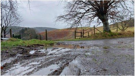 Wet and muddy field