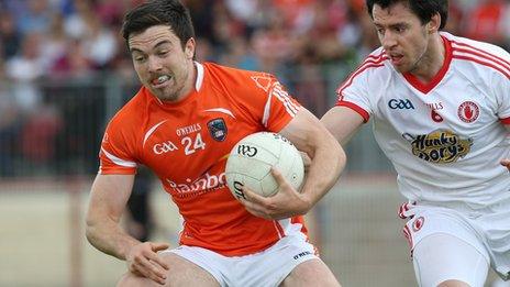 Armagh's Aidan Forker was sent-off in the 30th minute of the second half