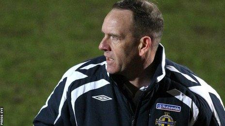 Kenny Shiels watched Glentoran's draw with Coleraine