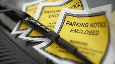 parking ticket on windscreen