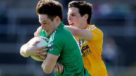 Fermanagh's Tomas Corrigan and Antrim defender Kevin O'Boyle will hope for success in the All-Ireland qualifiers