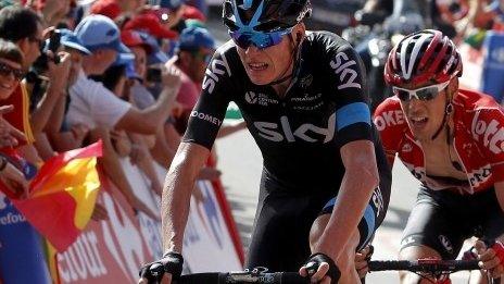 Chris Froome finishes stage seven