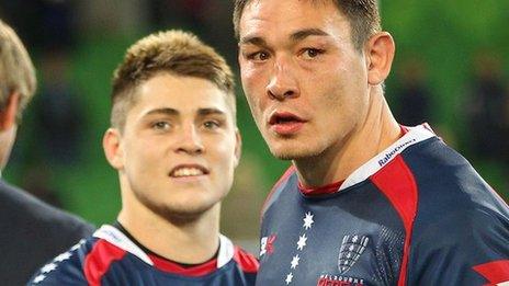 Gareth Delve and James O'Connor at Melbourne Rebels