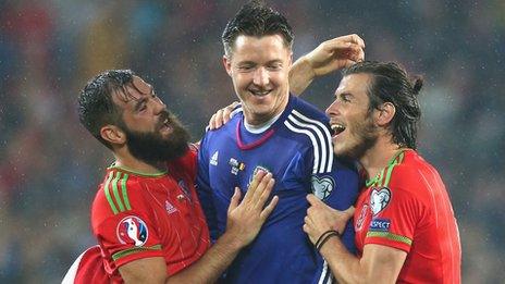 Joe Ledley, Wayne Hennessey and Gareth Bale