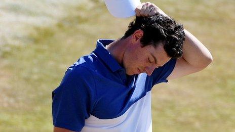 A frustrated McIlroy on the 18th hole in Sunday's final round