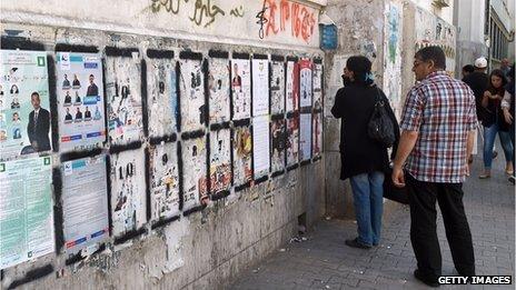 Election posters in Tunis