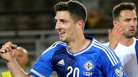 Craig Cathcart scored his first goal for Northern Ireland in the match against Finland