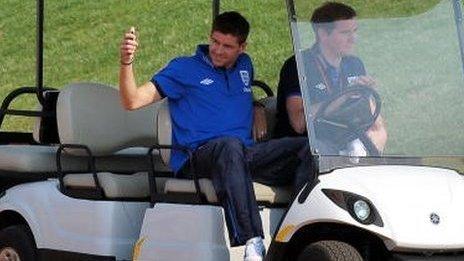 Steven Gerrard at a charity golf day in 2010