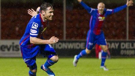 Greg Tansey celebrates scoring for Inverness Caledonian Thistle