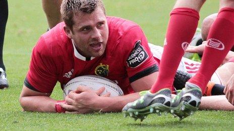 CJ Stander scores the winning try for Munster
