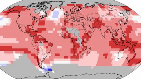 NOAA temperature map