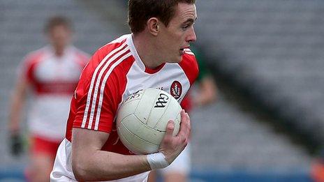 Aaron Devlin in action for Derry last year