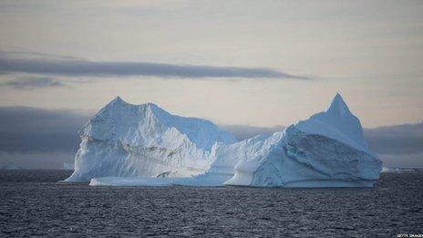 An iceberg is pictured in the western Antarctic peninsula