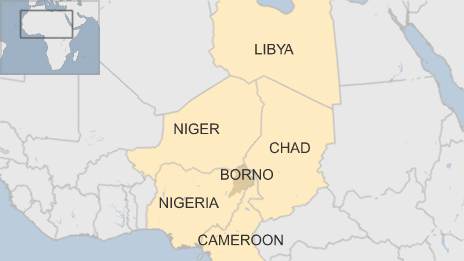 map showing Nigeria and its neighbours