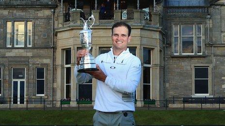 Zach Johnson with the Claret Jug