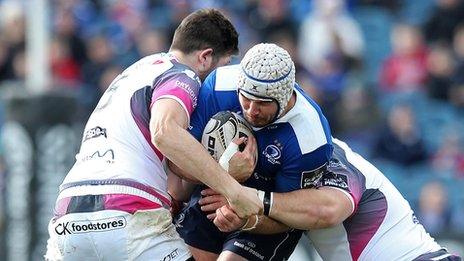 Action from the RDS encounter between Leinster and Ospreys