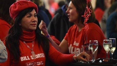 A Labor Party supporter at a campaign in Melbourne