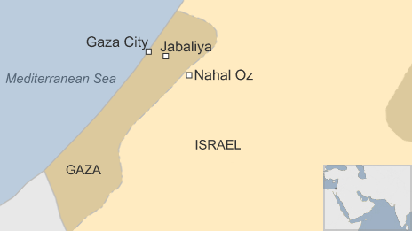 Map of Israel and Gaza