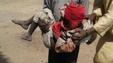 The aftermath of a bombing in Rann, Nigeria