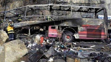 Scene of French Alps coach crash