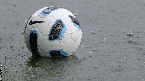 A waterlogged pitch has led to five postponements at the Belfast Loughshore Arena