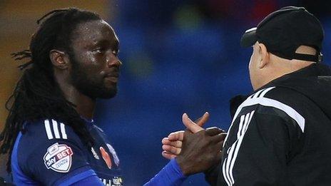 Kenwyne Jones and Russell Slade