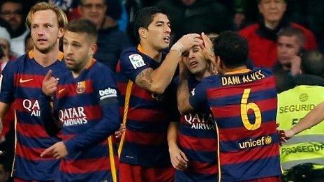 Barcelona players celebrate