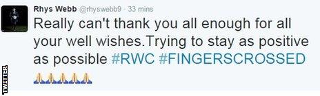 Rhys Webb tweet