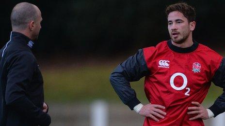 England coach Mike Catt and fly-half Danny Cipriani