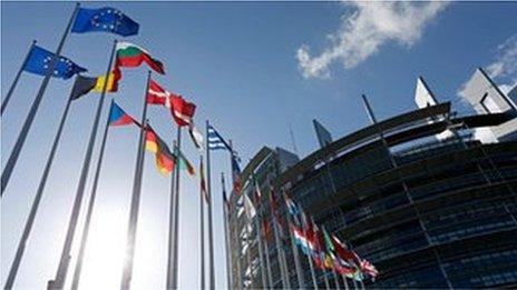 The European Parliament building in Strasbourg