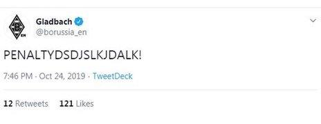 Borussia Monchengladbach penalty award tweet
