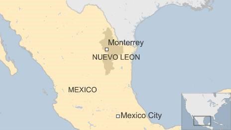 Map showing Nuevo Leon, Mexico