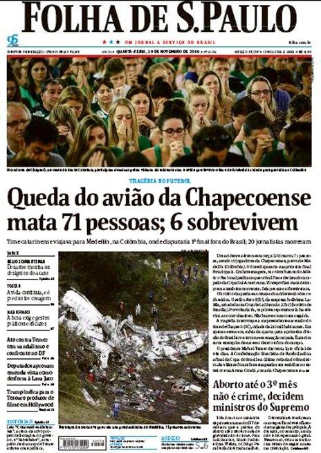 Folha de S.Paulo's front page