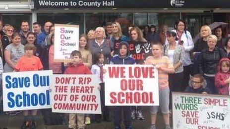 Parents and pupils staged a protest about the closure last month