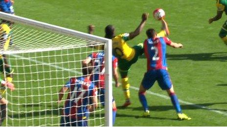 Cameron Jerome's goal for Norwich against Crystal Palace was disallowed for dangerous play