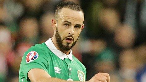 Marc Wilson of the Republic of Ireland