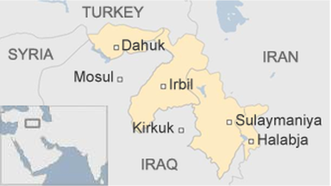 Map of Iraqi Kurdistan