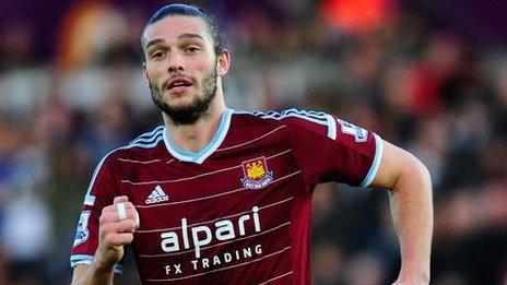 West Ham striker Andy Carroll